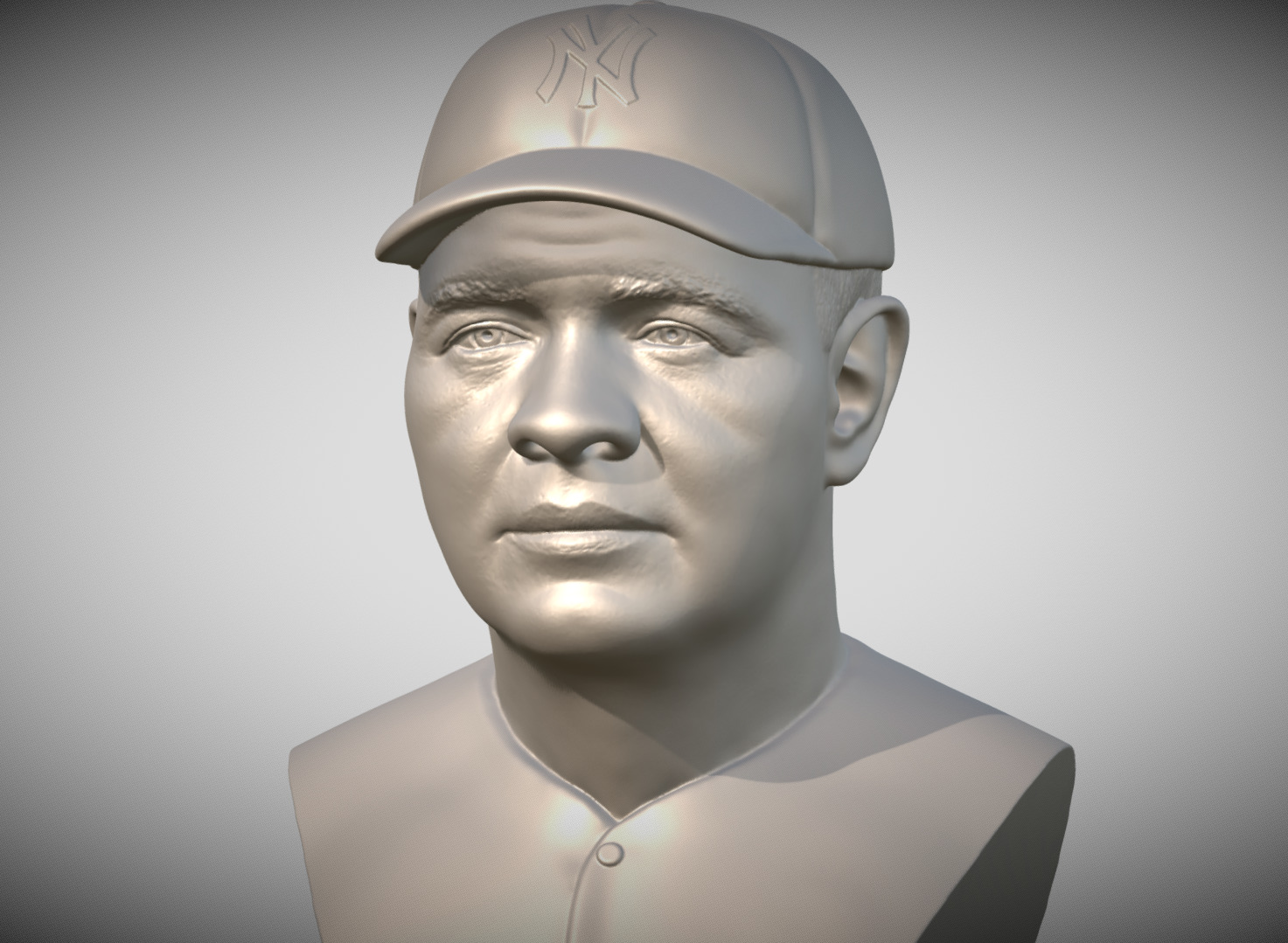 Babe Ruth bust 3D print model_1