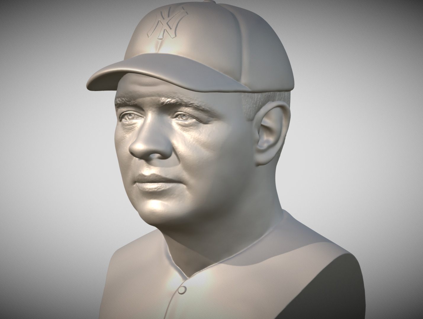 Babe Ruth bust 3D print model_2