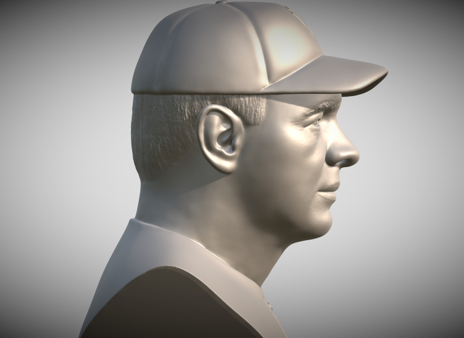 Babe Ruth bust 3D print model_6