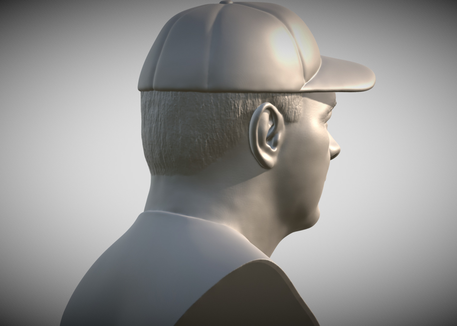 Babe Ruth bust 3D print model_5