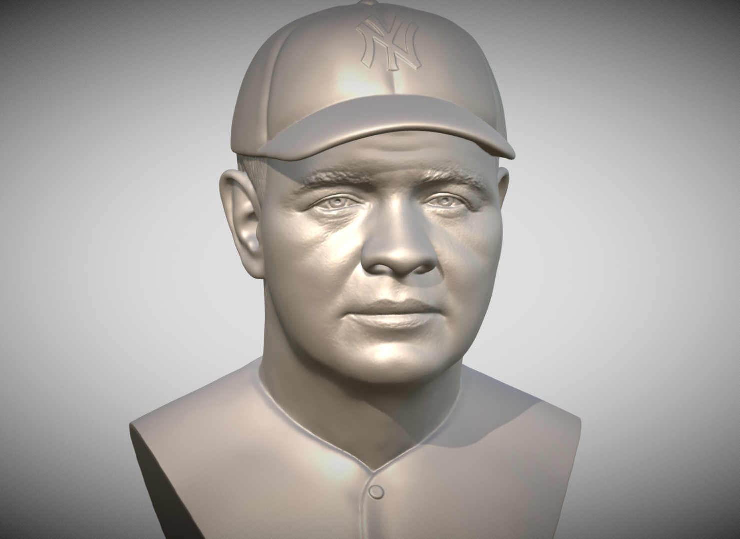Babe Ruth bust 3D print model_8