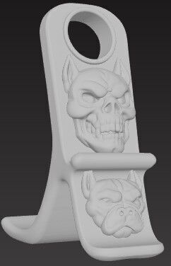 Pitbull Dog Phone Holder Bold Functional Stand Design 3D print model_3