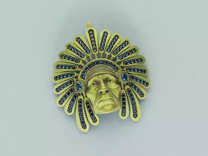 Dije Indio Diamantes - Indian native Pendant Diamonds 3D print model