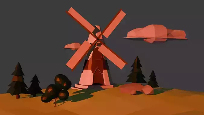Scenery low poly nature