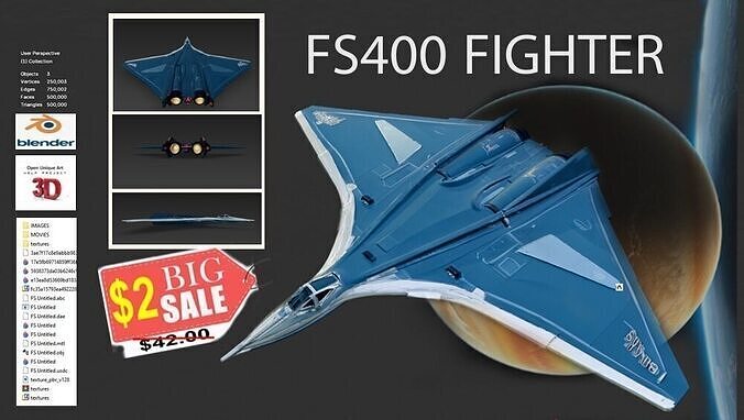 FS400 Fighter 3D Model 3D model
