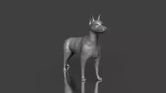 Doberman Pincher Realistic Toy STL