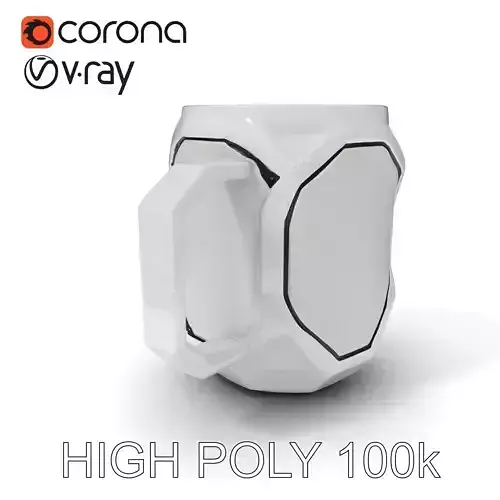 Futuristic Geometric Mug D Model Pack