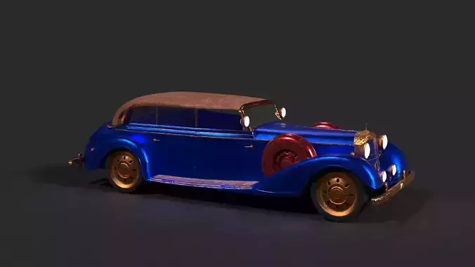 Chinese blue vintage car