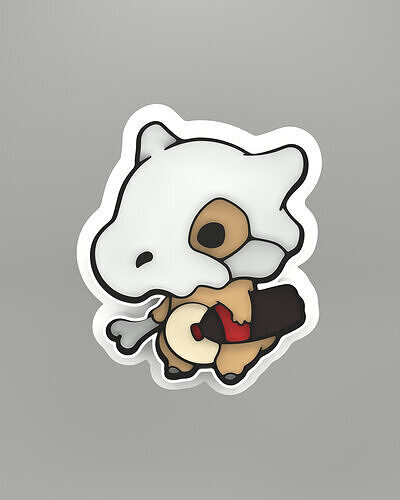 Cubone Pokemon Cookie cutter 3D print model