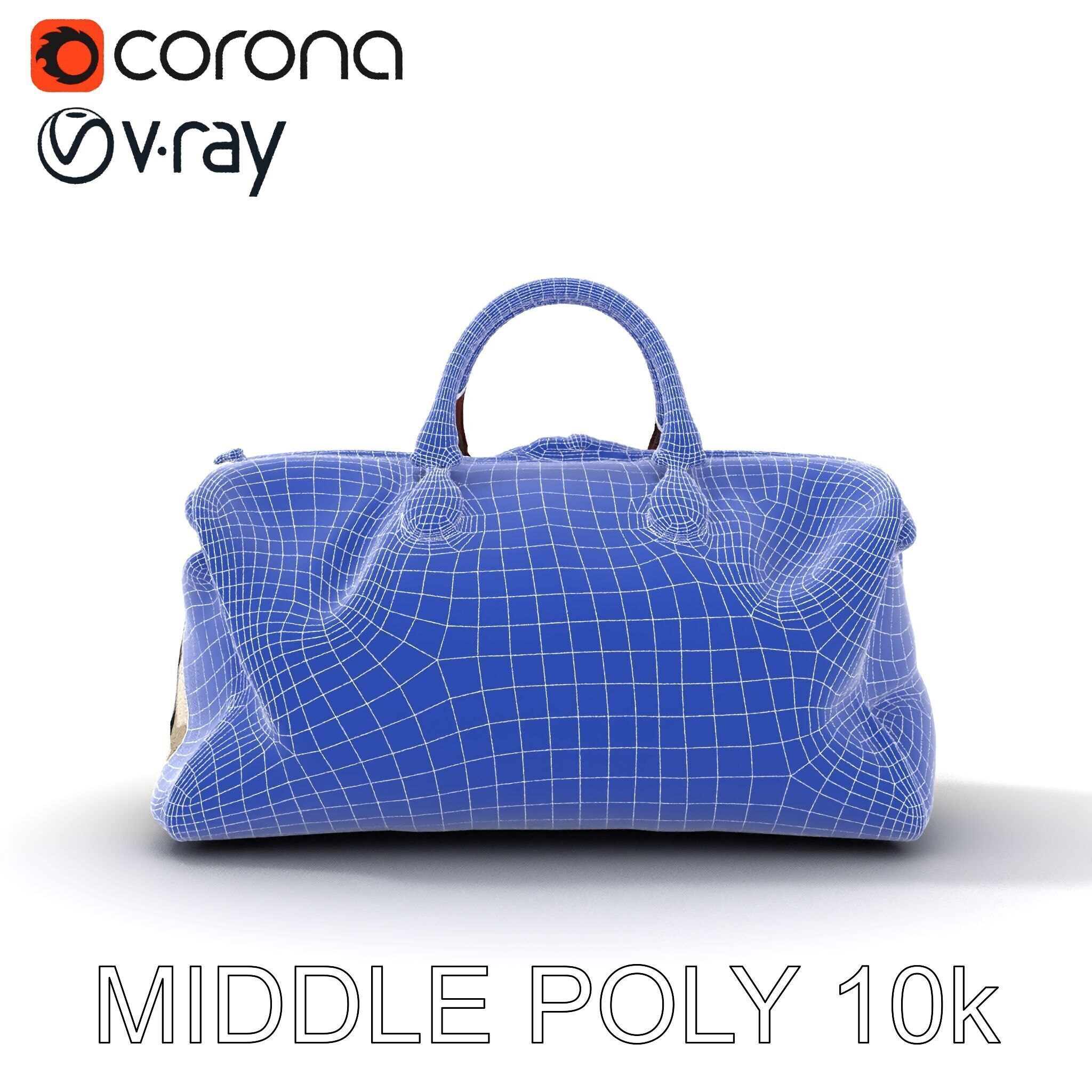 Elegant Canvas Duffle Bag D Model Pack Low-poly 3D model_14