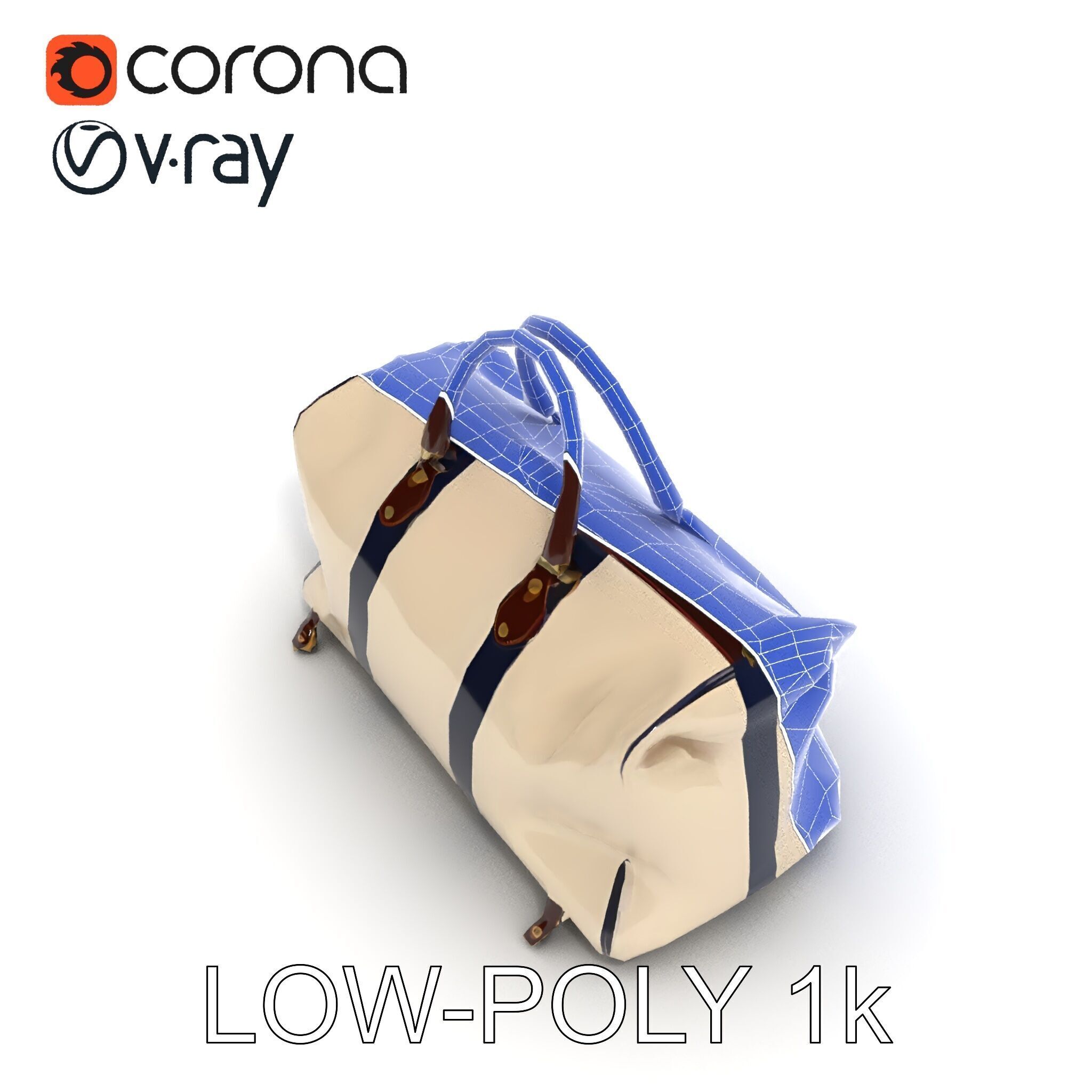 Elegant Canvas Duffle Bag D Model Pack Low-poly 3D model_29