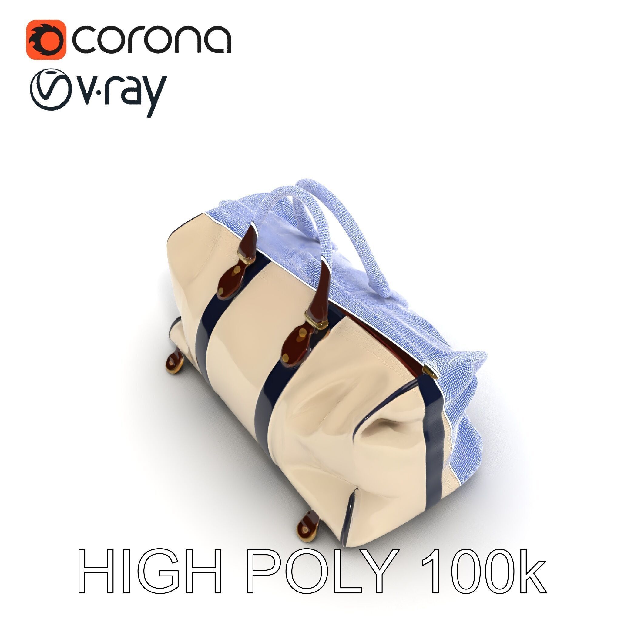 Elegant Canvas Duffle Bag D Model Pack Low-poly 3D model_35
