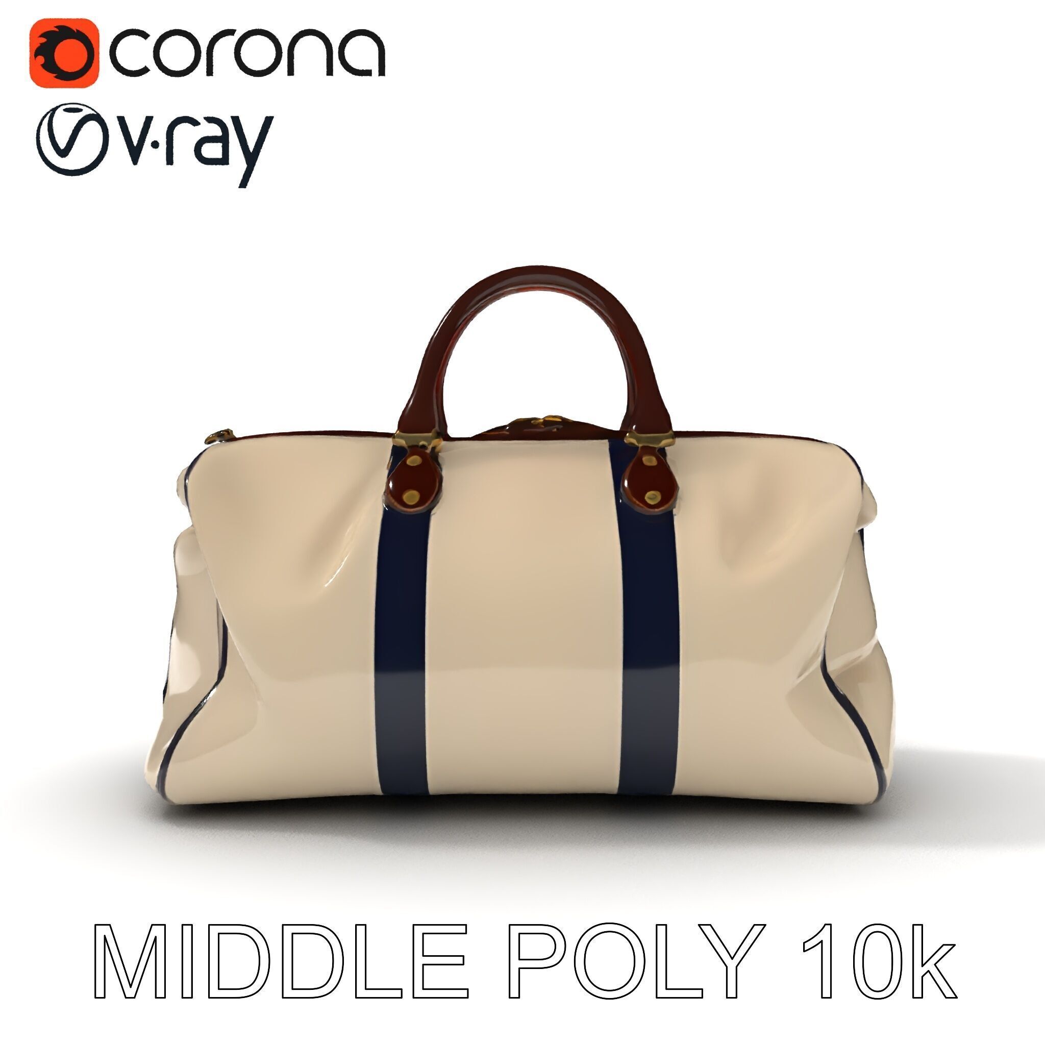 Elegant Canvas Duffle Bag D Model Pack Low-poly 3D model_33