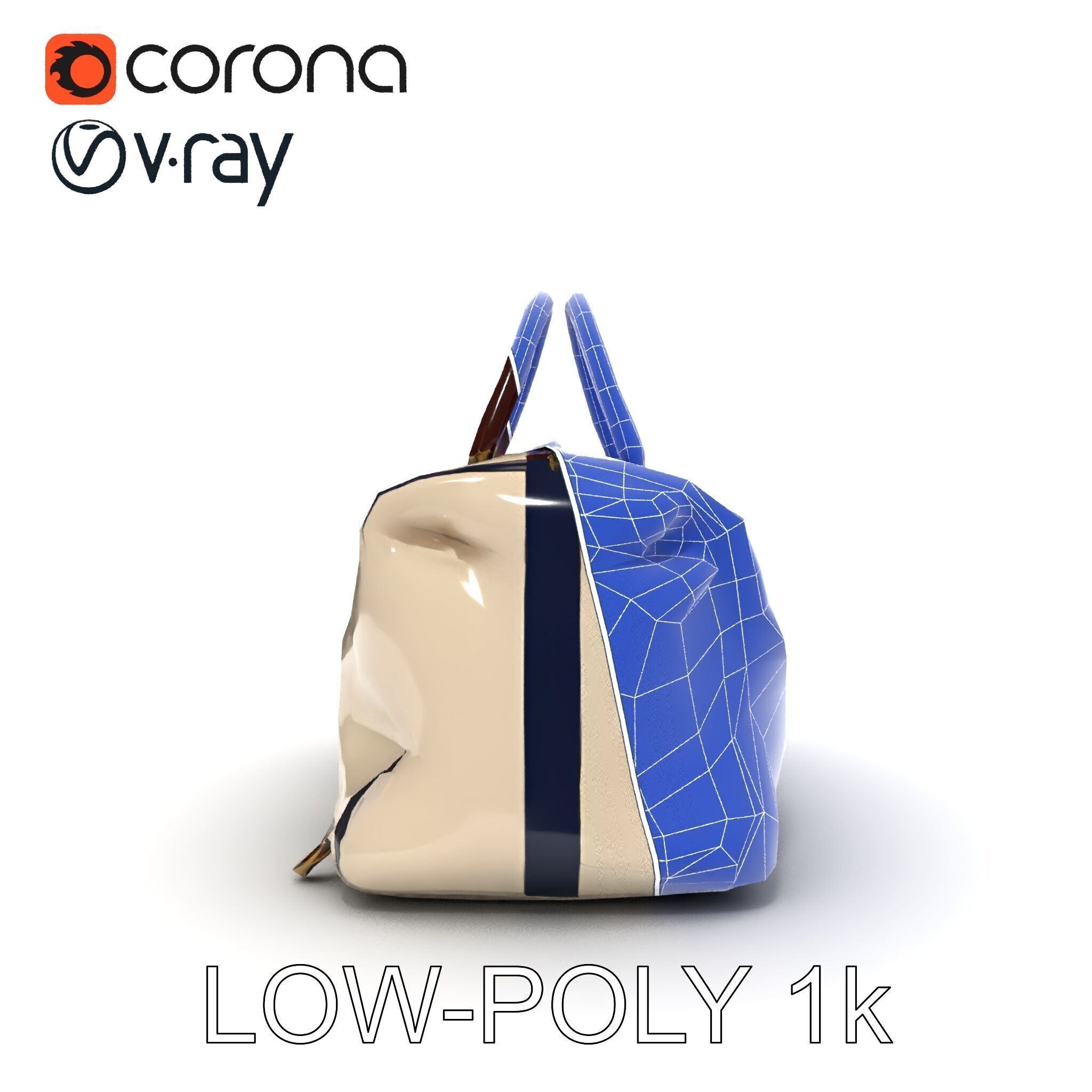 Elegant Canvas Duffle Bag D Model Pack Low-poly 3D model_20