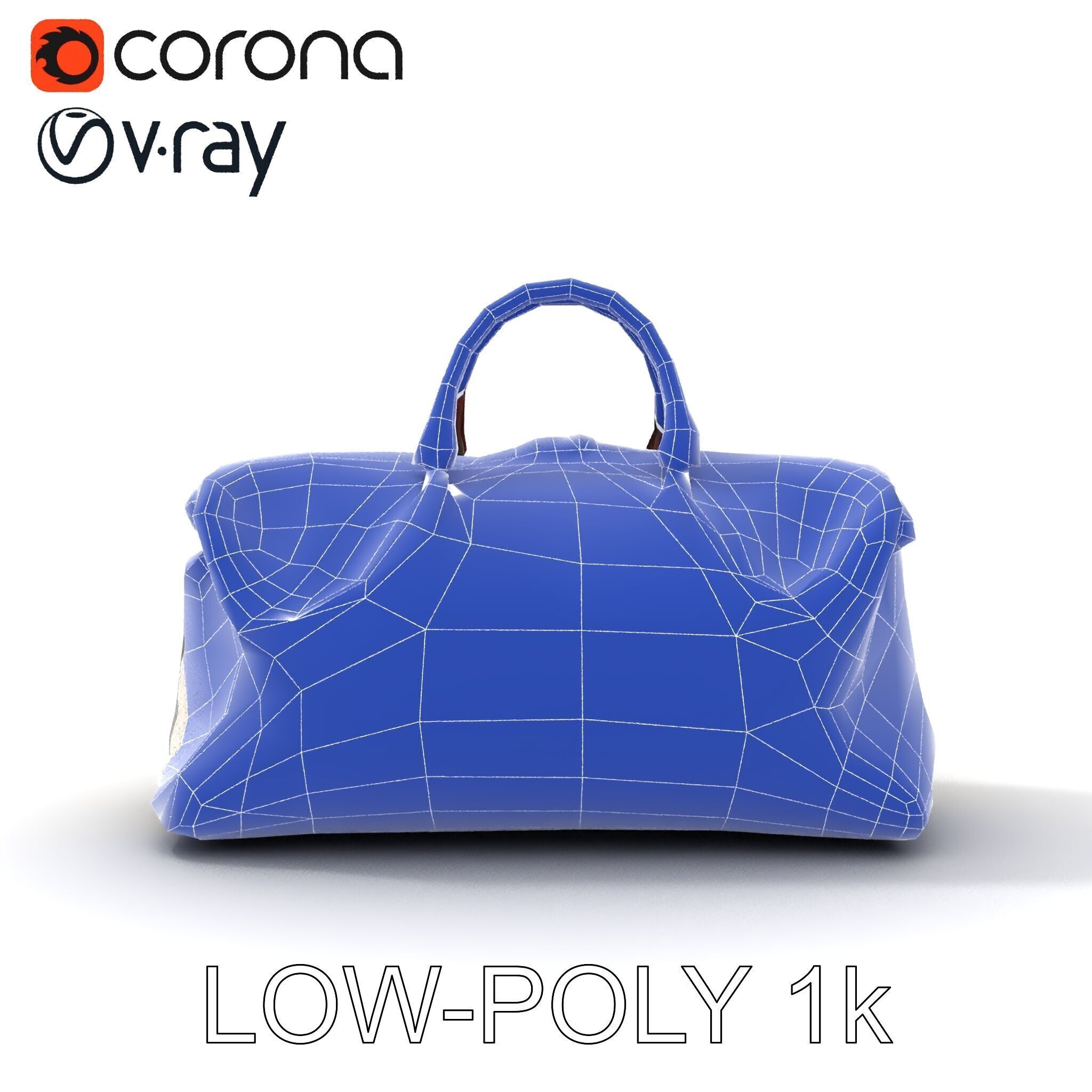 Elegant Canvas Duffle Bag D Model Pack Low-poly 3D model_7