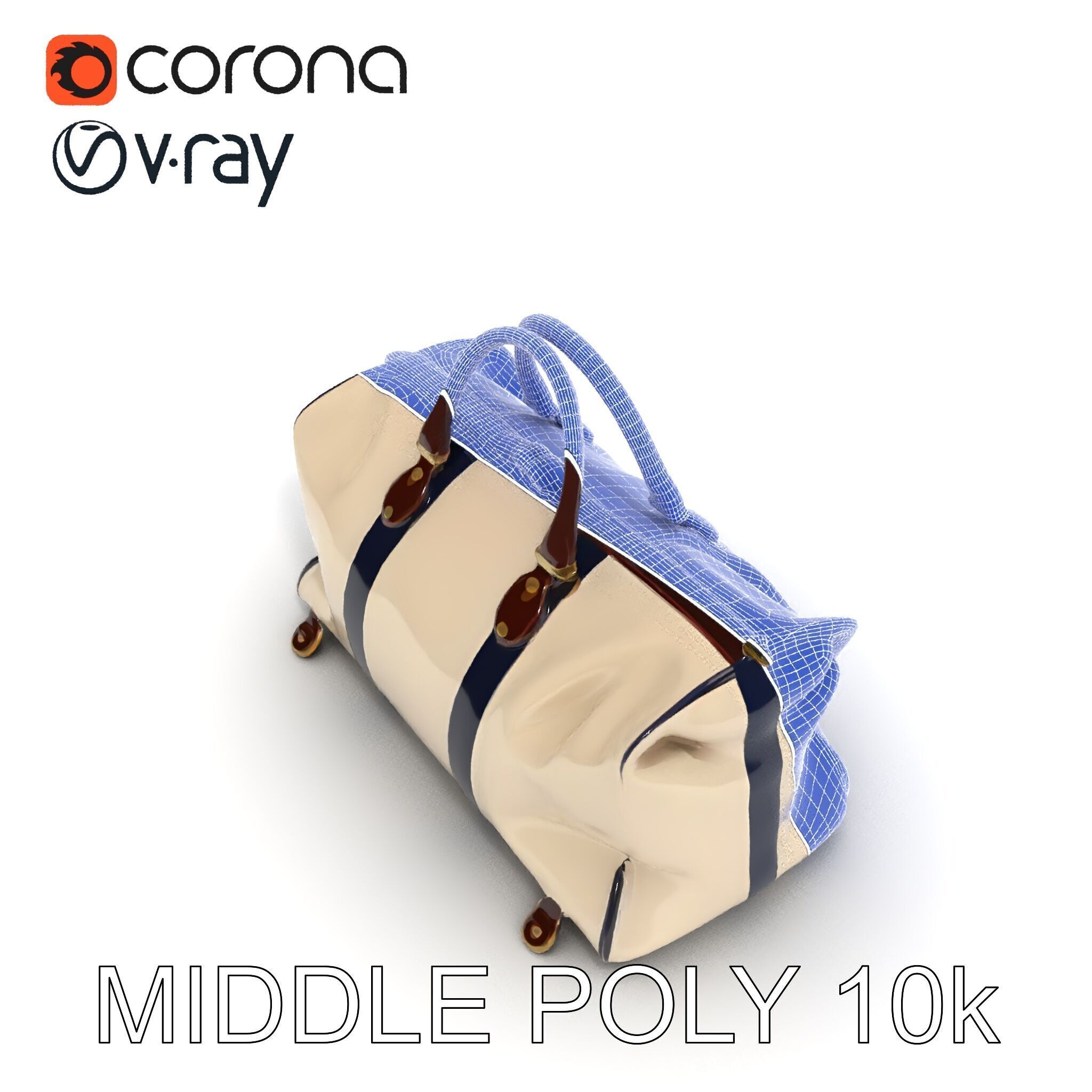 Elegant Canvas Duffle Bag D Model Pack Low-poly 3D model_25