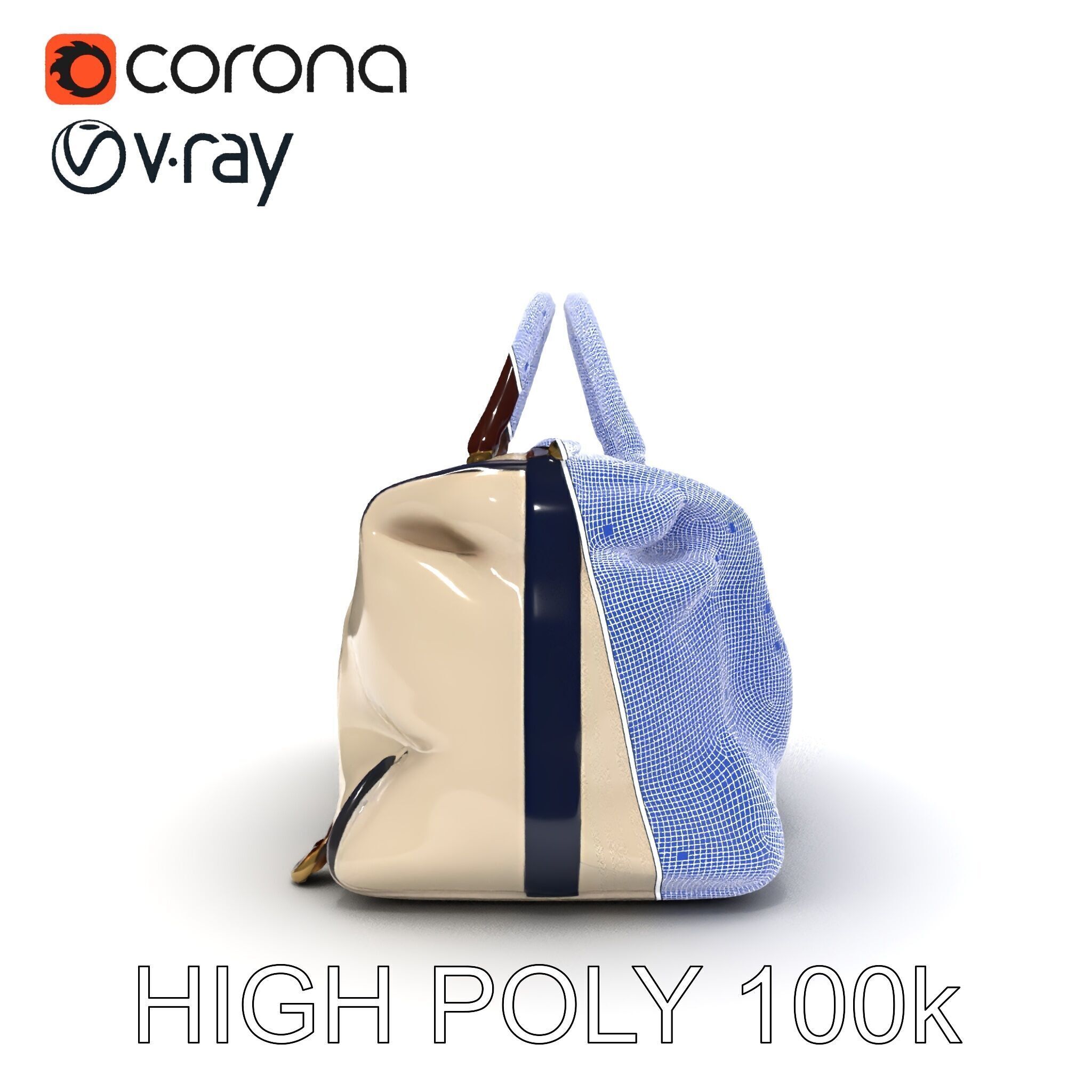Elegant Canvas Duffle Bag D Model Pack Low-poly 3D model_24