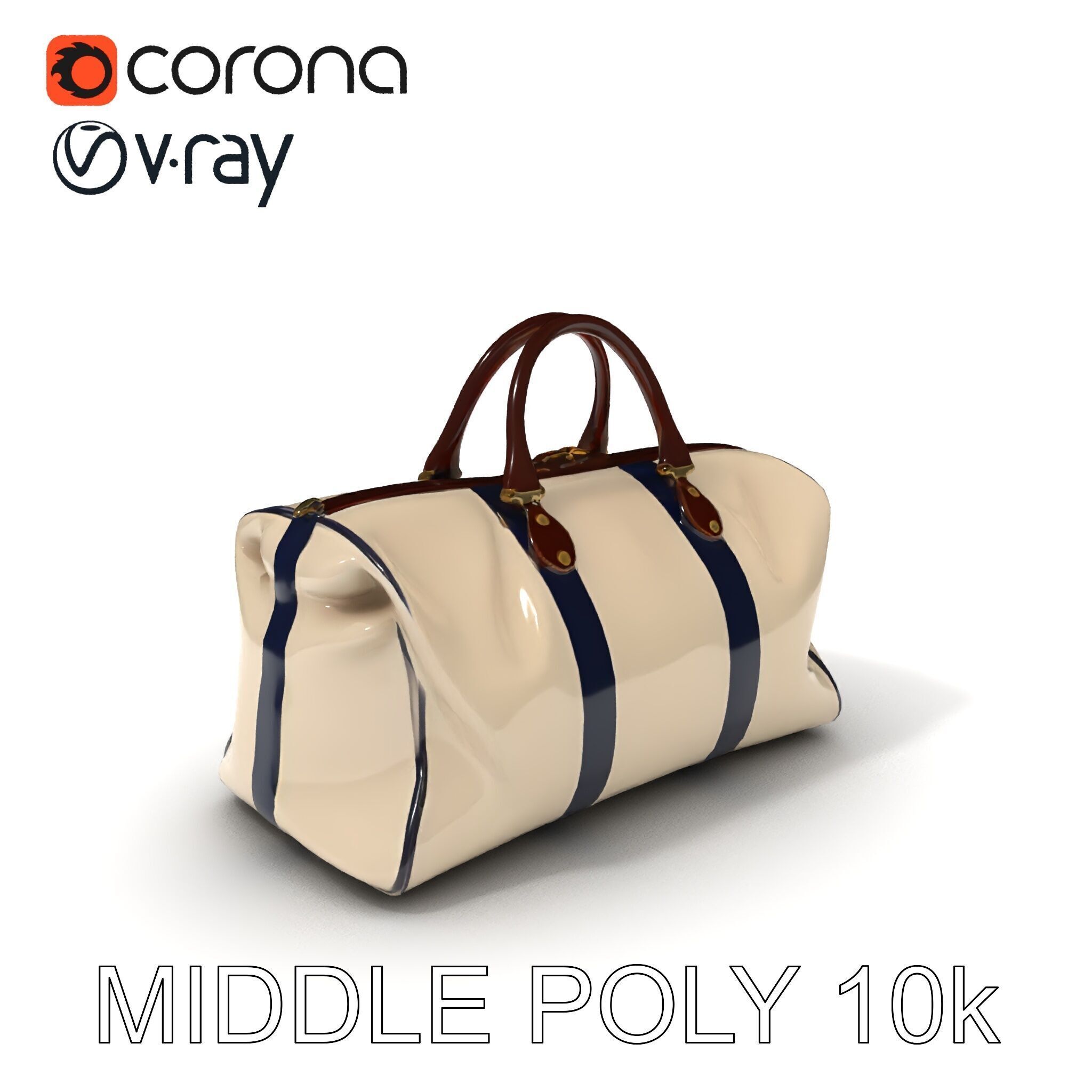 Elegant Canvas Duffle Bag D Model Pack Low-poly 3D model_19