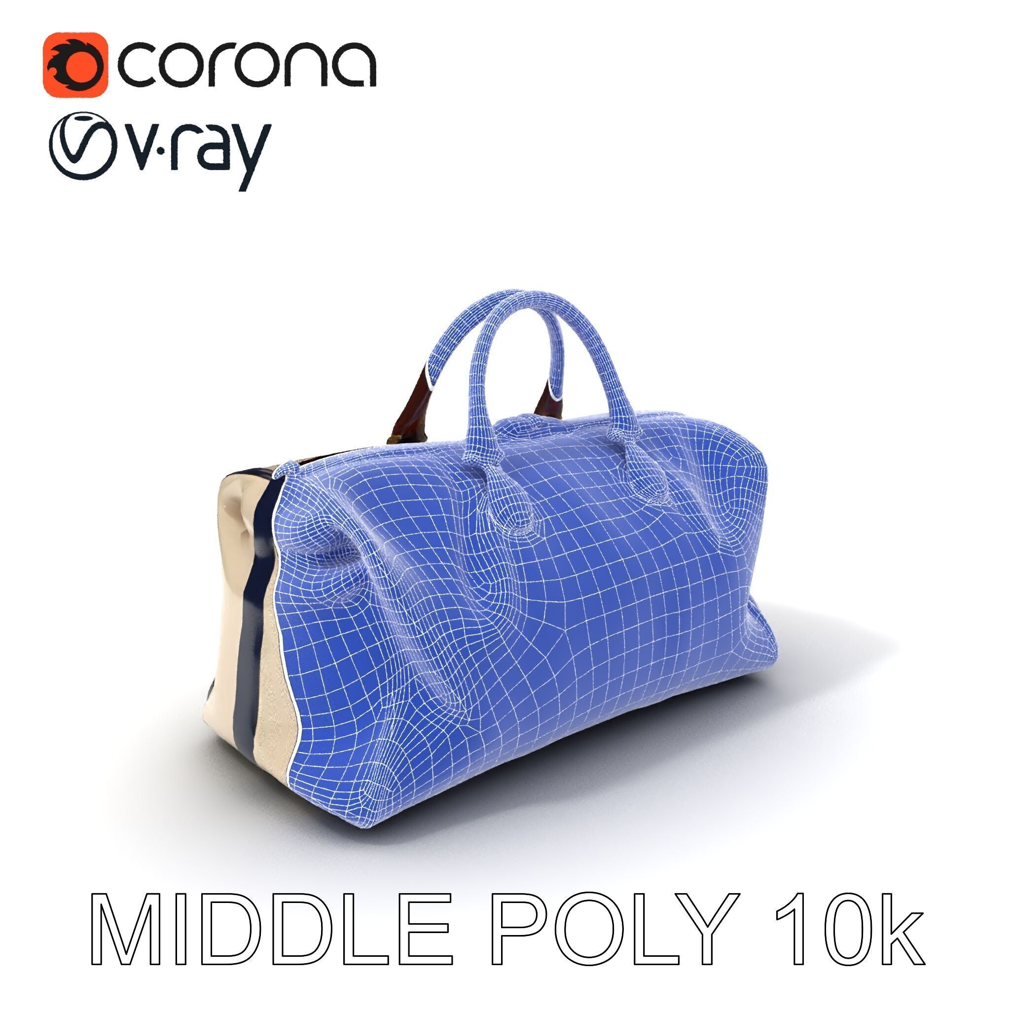 Elegant Canvas Duffle Bag D Model Pack Low-poly 3D model_8