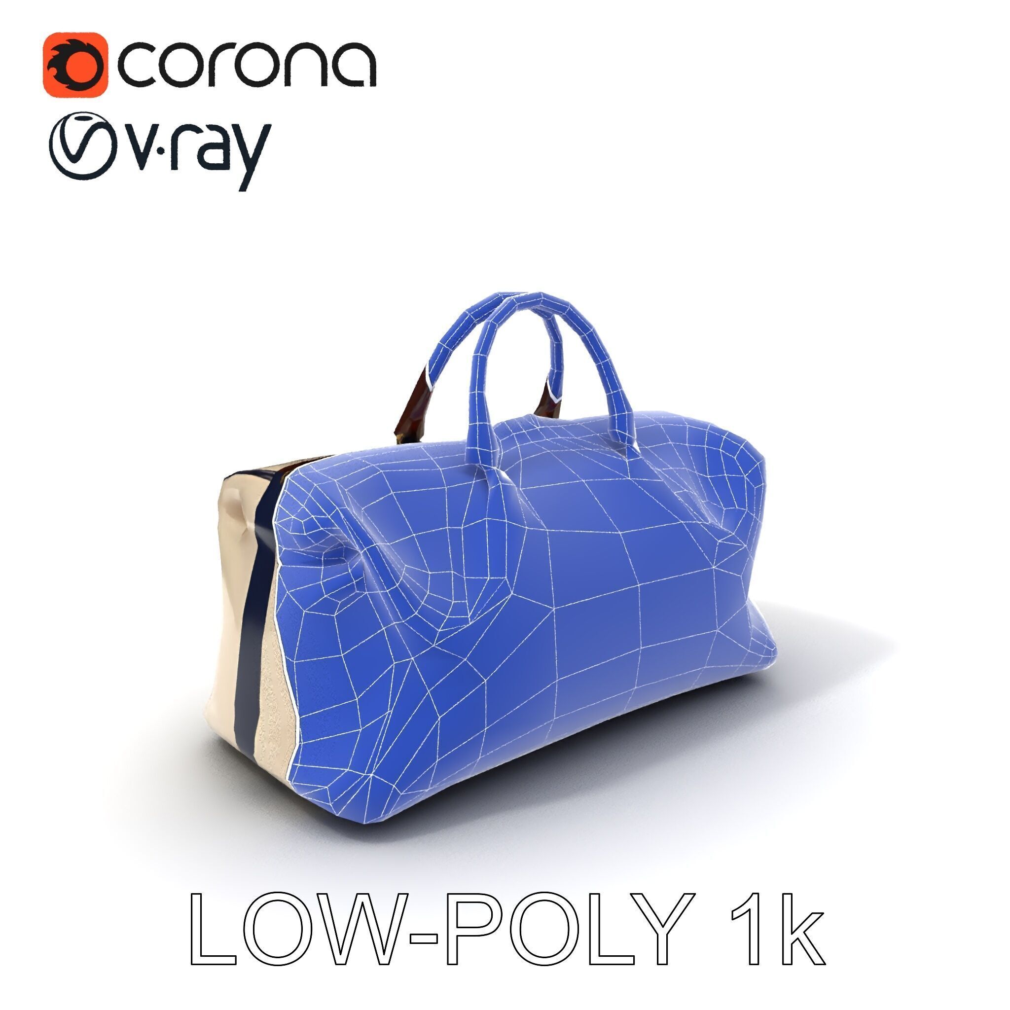 Elegant Canvas Duffle Bag D Model Pack Low-poly 3D model_26