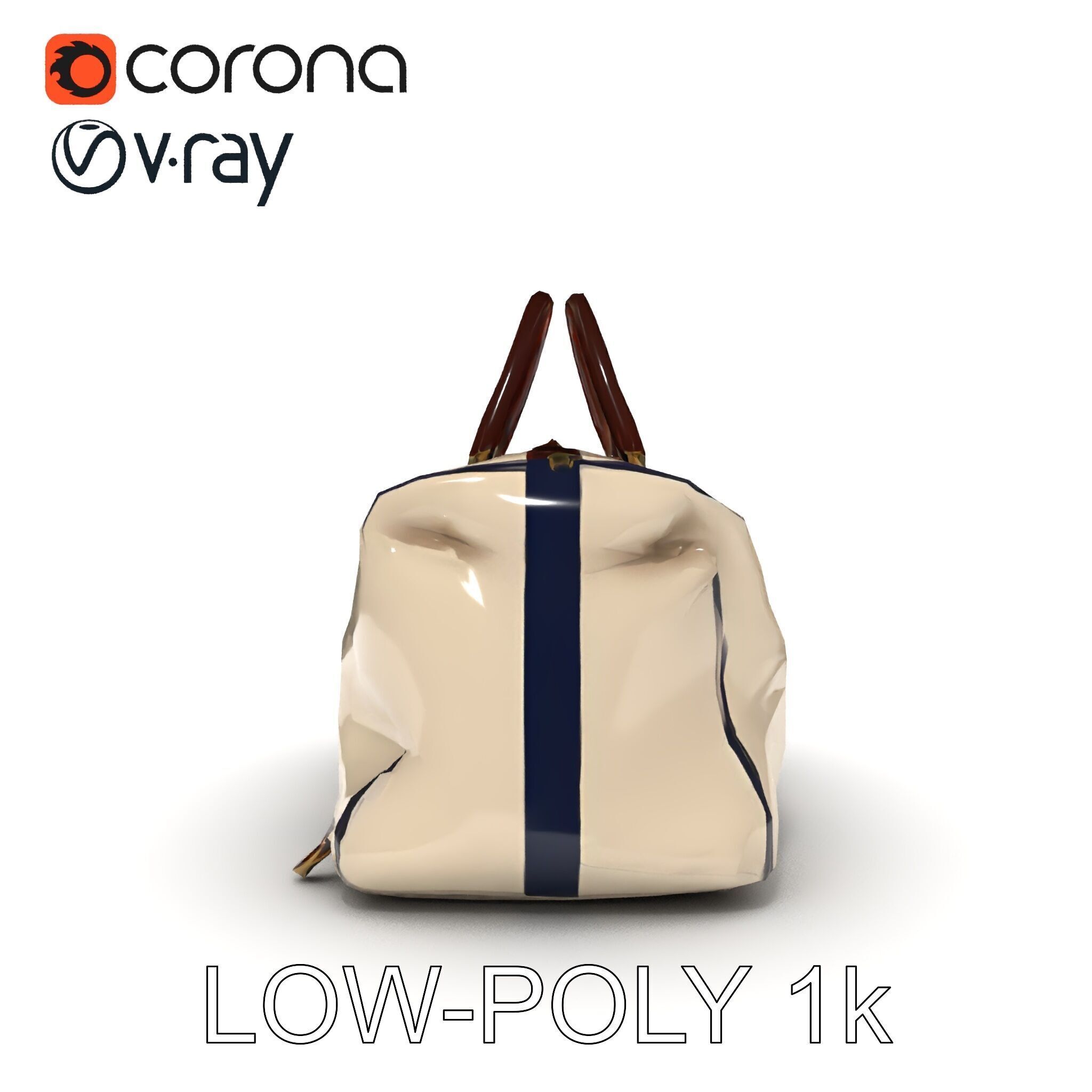 Elegant Canvas Duffle Bag D Model Pack Low-poly 3D model_23