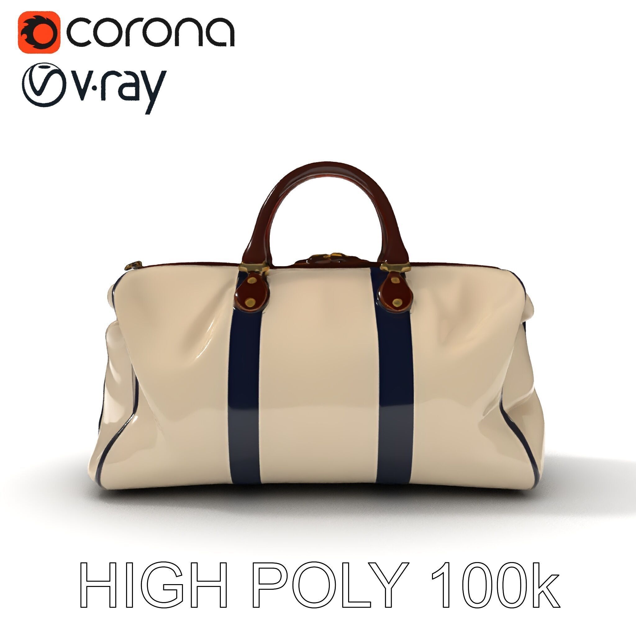Elegant Canvas Duffle Bag D Model Pack Low-poly 3D model_27
