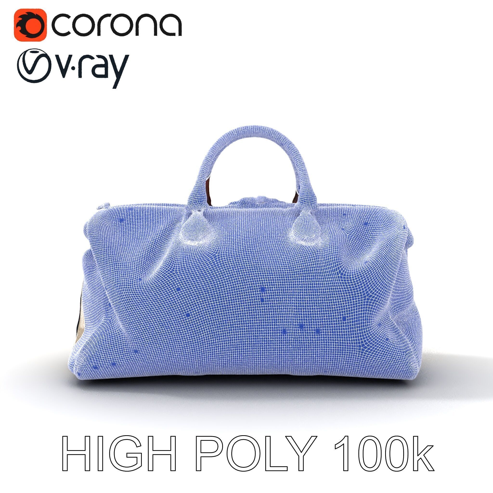 Elegant Canvas Duffle Bag D Model Pack Low-poly 3D model_10