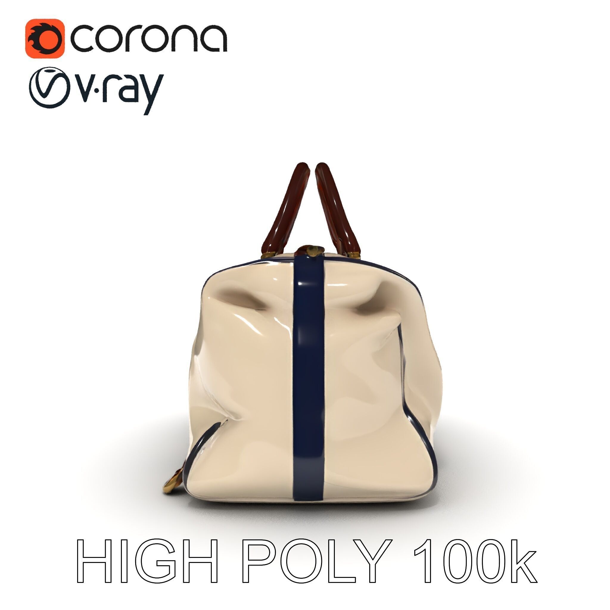 Elegant Canvas Duffle Bag D Model Pack Low-poly 3D model_30
