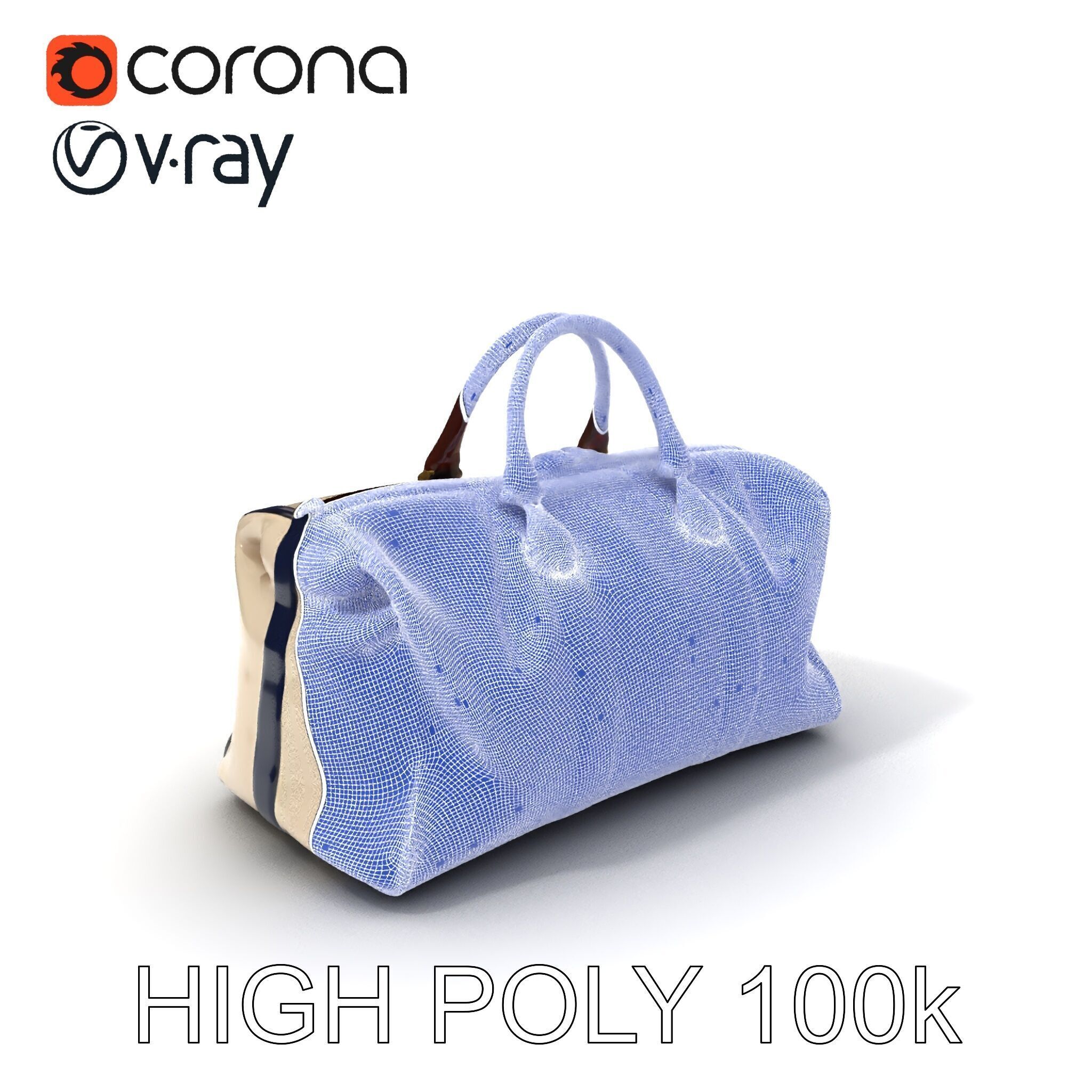Elegant Canvas Duffle Bag D Model Pack Low-poly 3D model_3