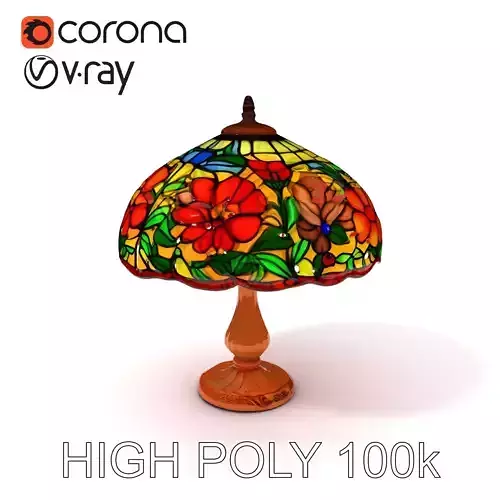 Art Nouveau Stained Glass Lamp Model Pack