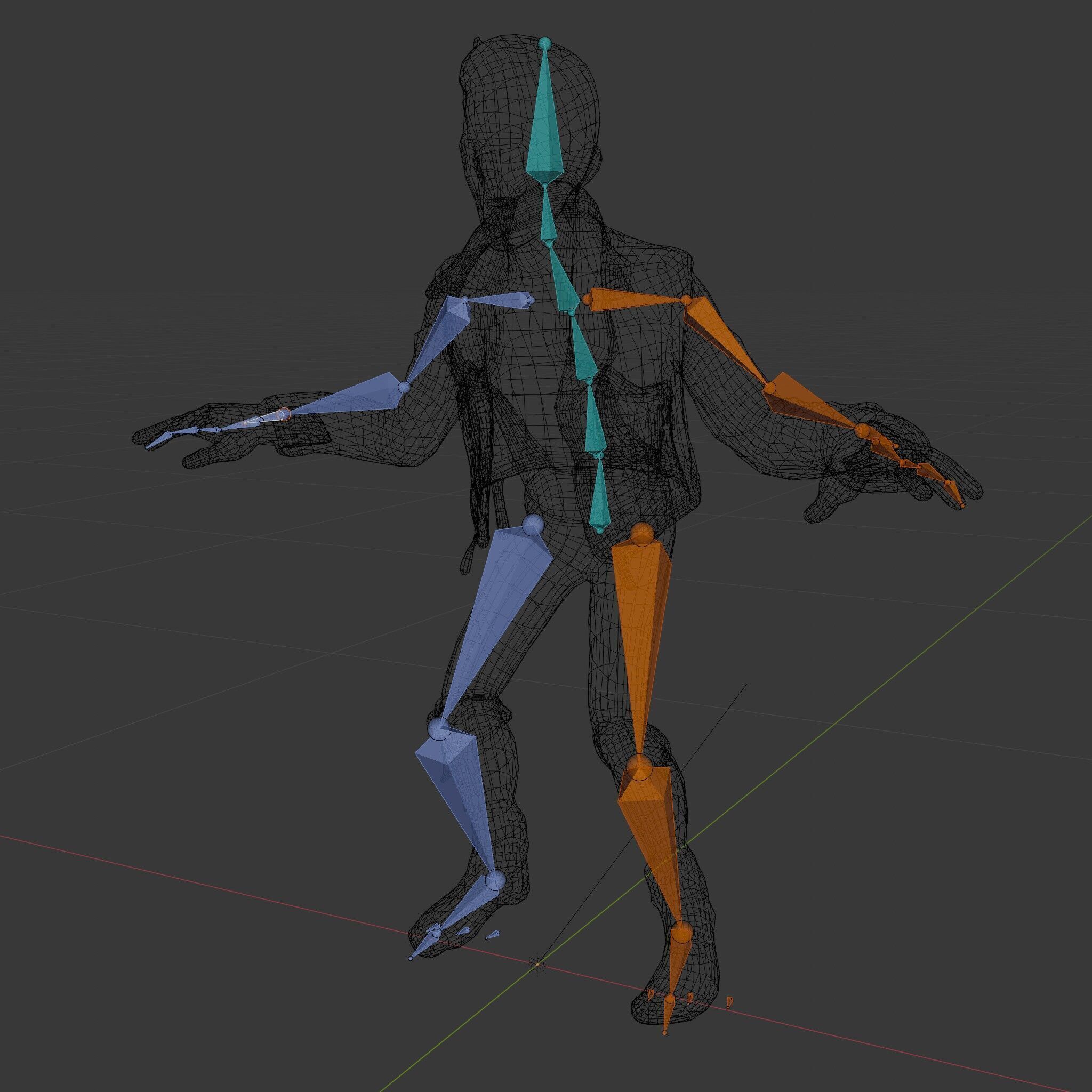 Undead Punk Zombie with Ripped Clothing and Spiked Hair in TPose Low-poly 3D model_33