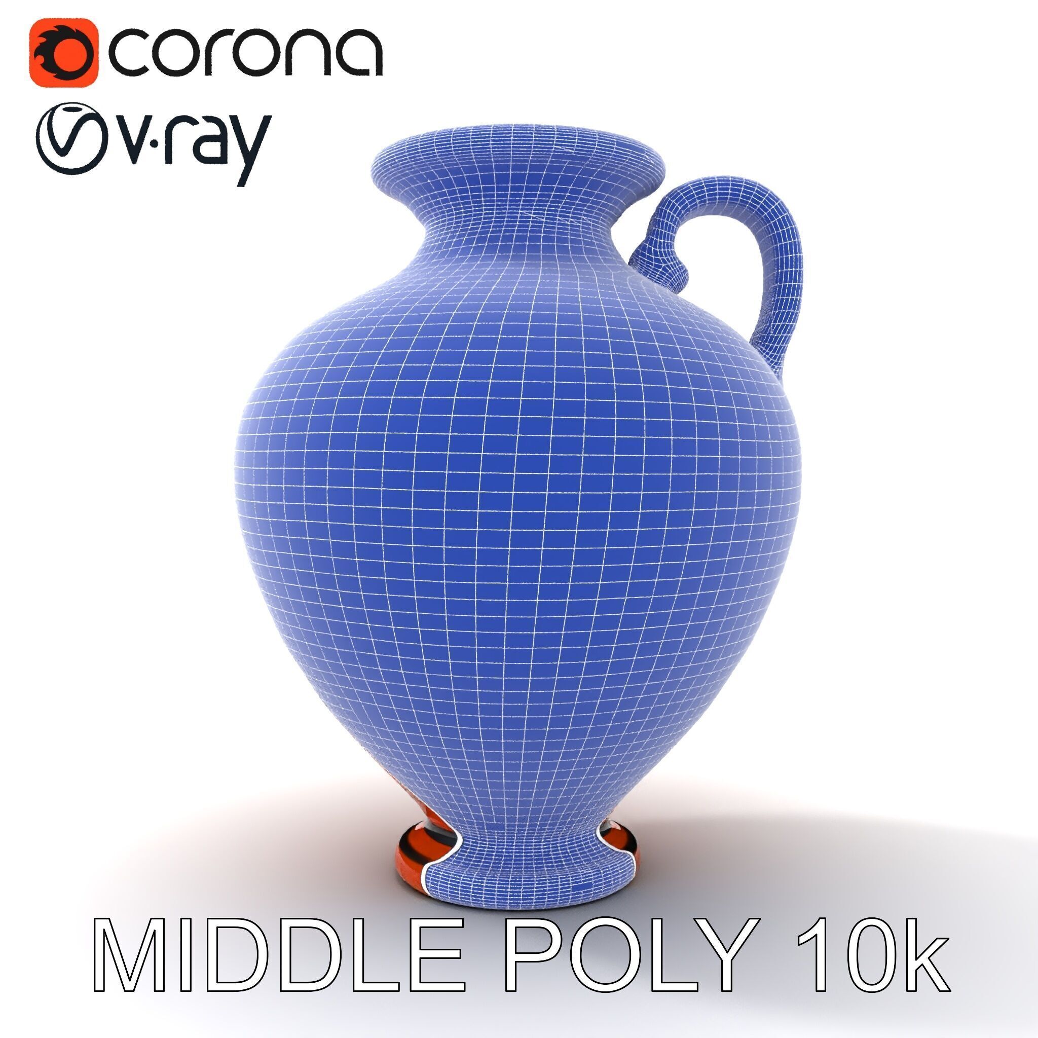 Ancient Greek Vase Model Pack with Ornate Patterns Low-poly 3D model_17