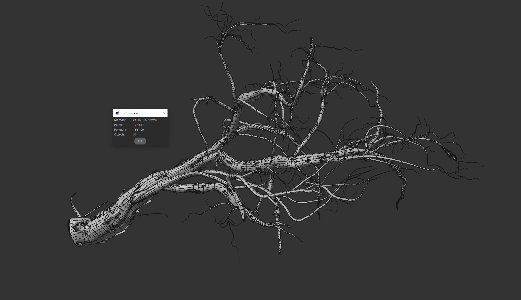 Lowpoly Dead Tree 01 3D model_4
