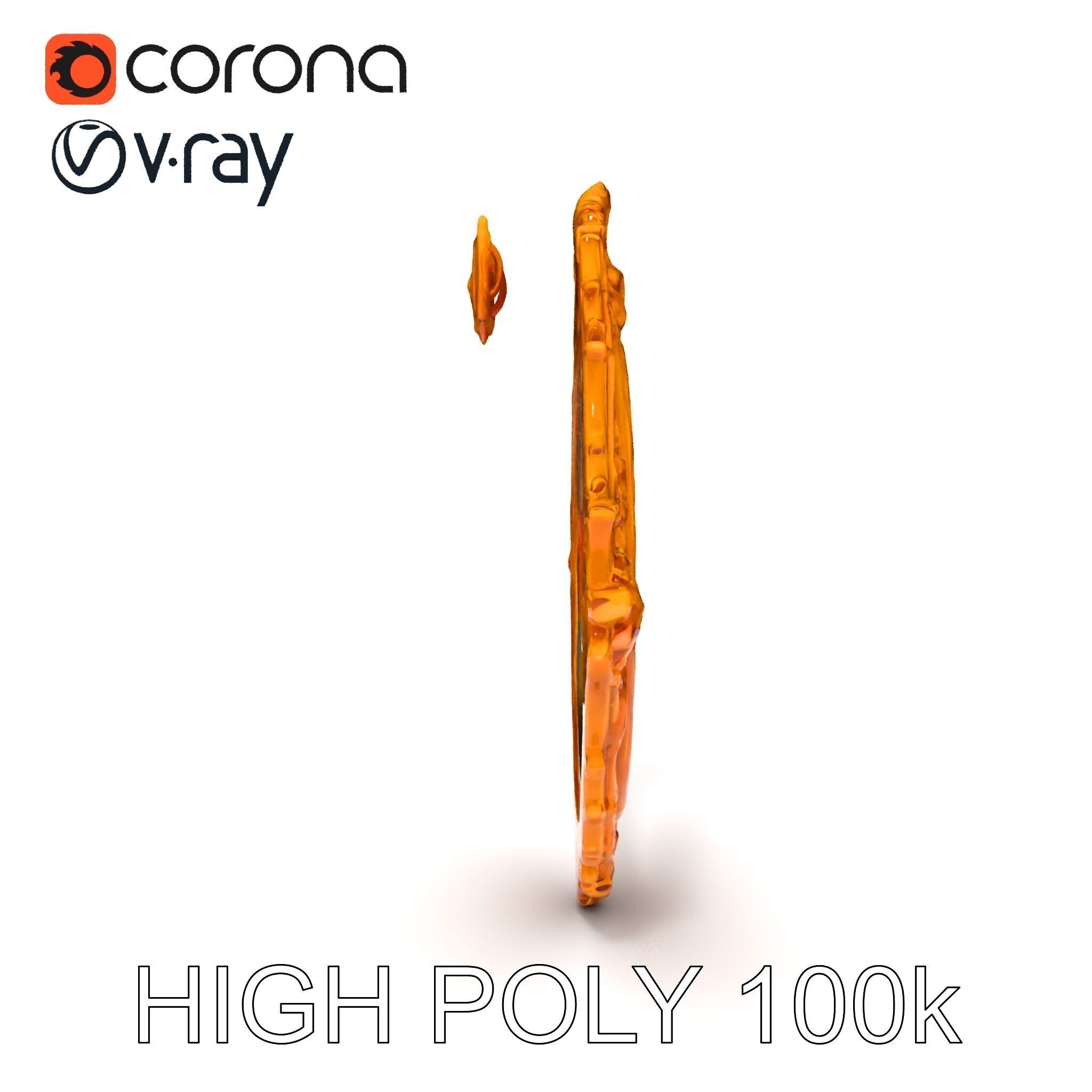 Baroque Ornate Mirror Frame D Model Pack Low-poly 3D model_26