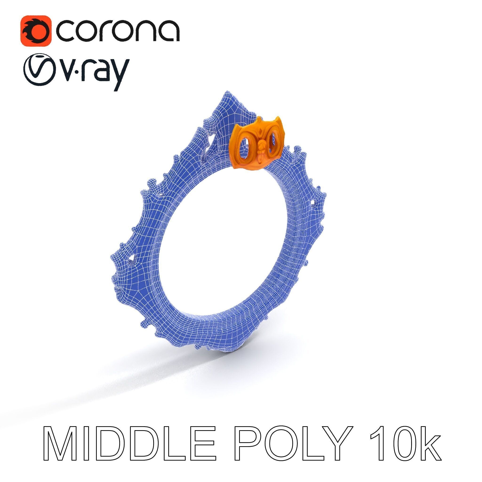 Baroque Ornate Mirror Frame D Model Pack Low-poly 3D model_33