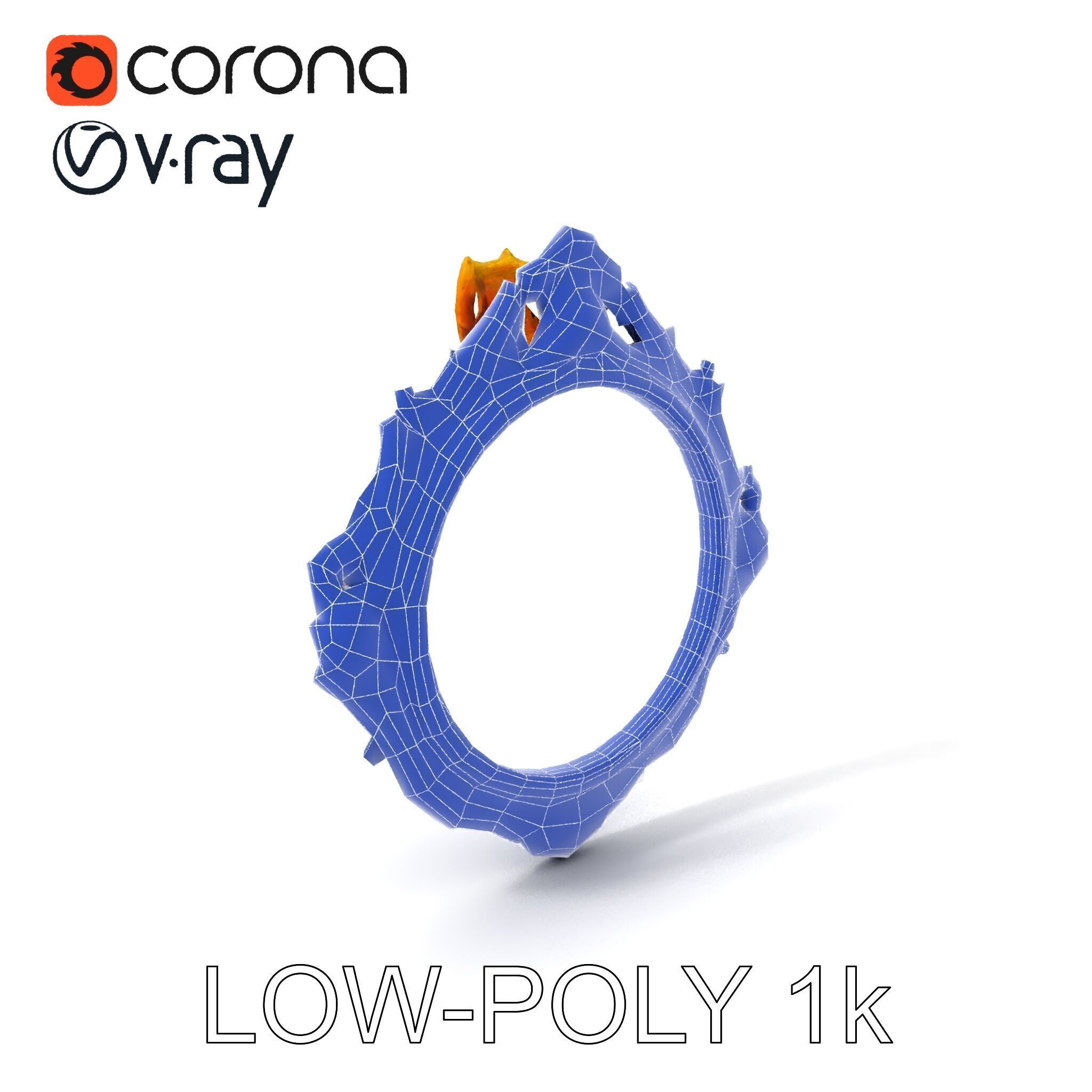 Baroque Ornate Mirror Frame D Model Pack Low-poly 3D model_12