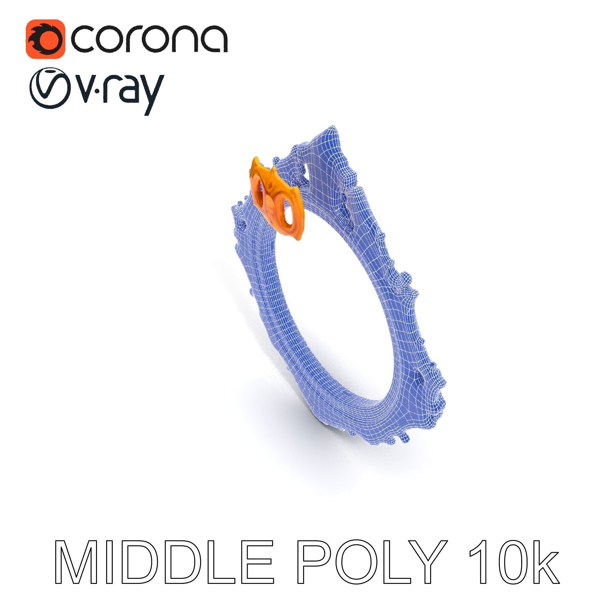 Baroque Ornate Mirror Frame D Model Pack Low-poly 3D model_17