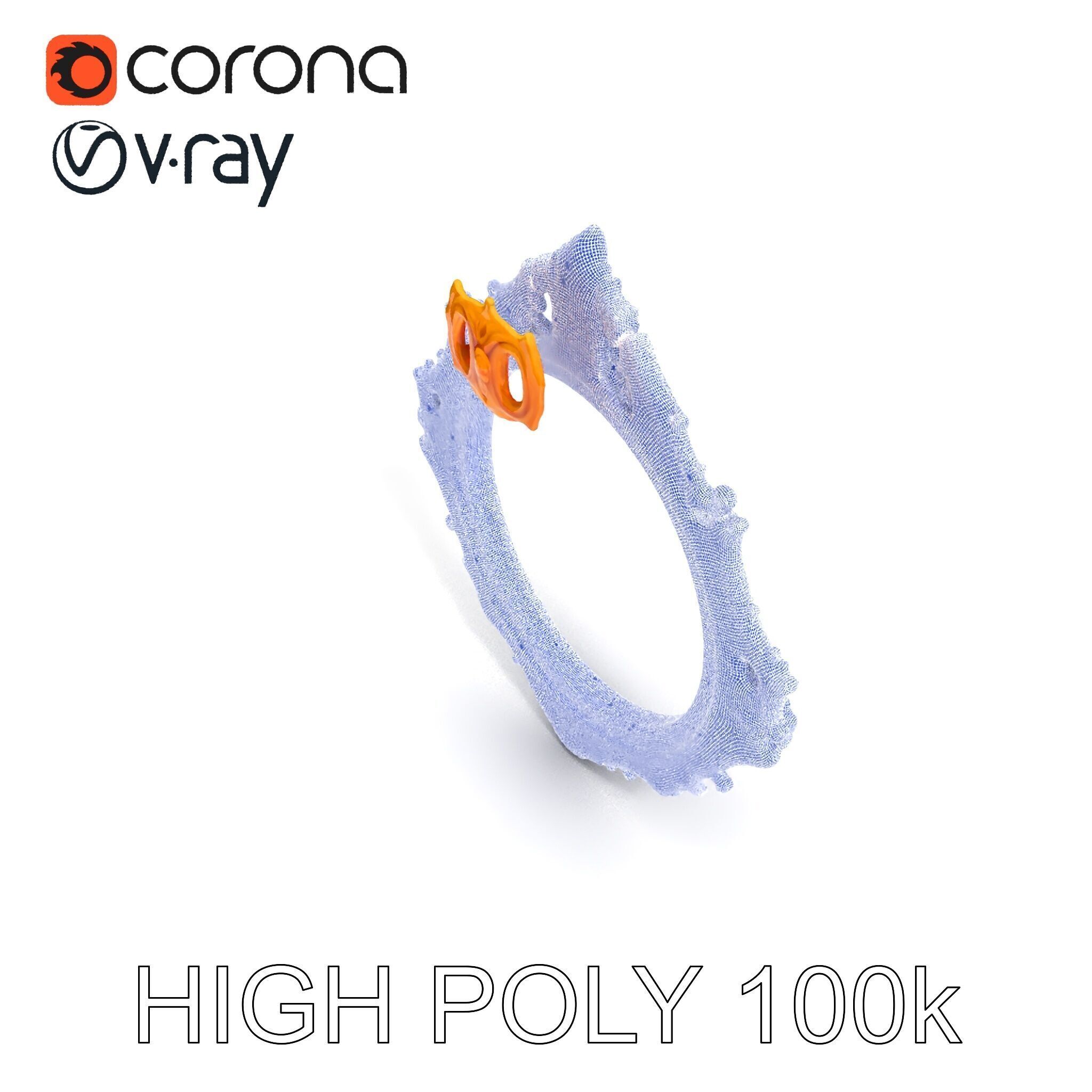 Baroque Ornate Mirror Frame D Model Pack Low-poly 3D model_32