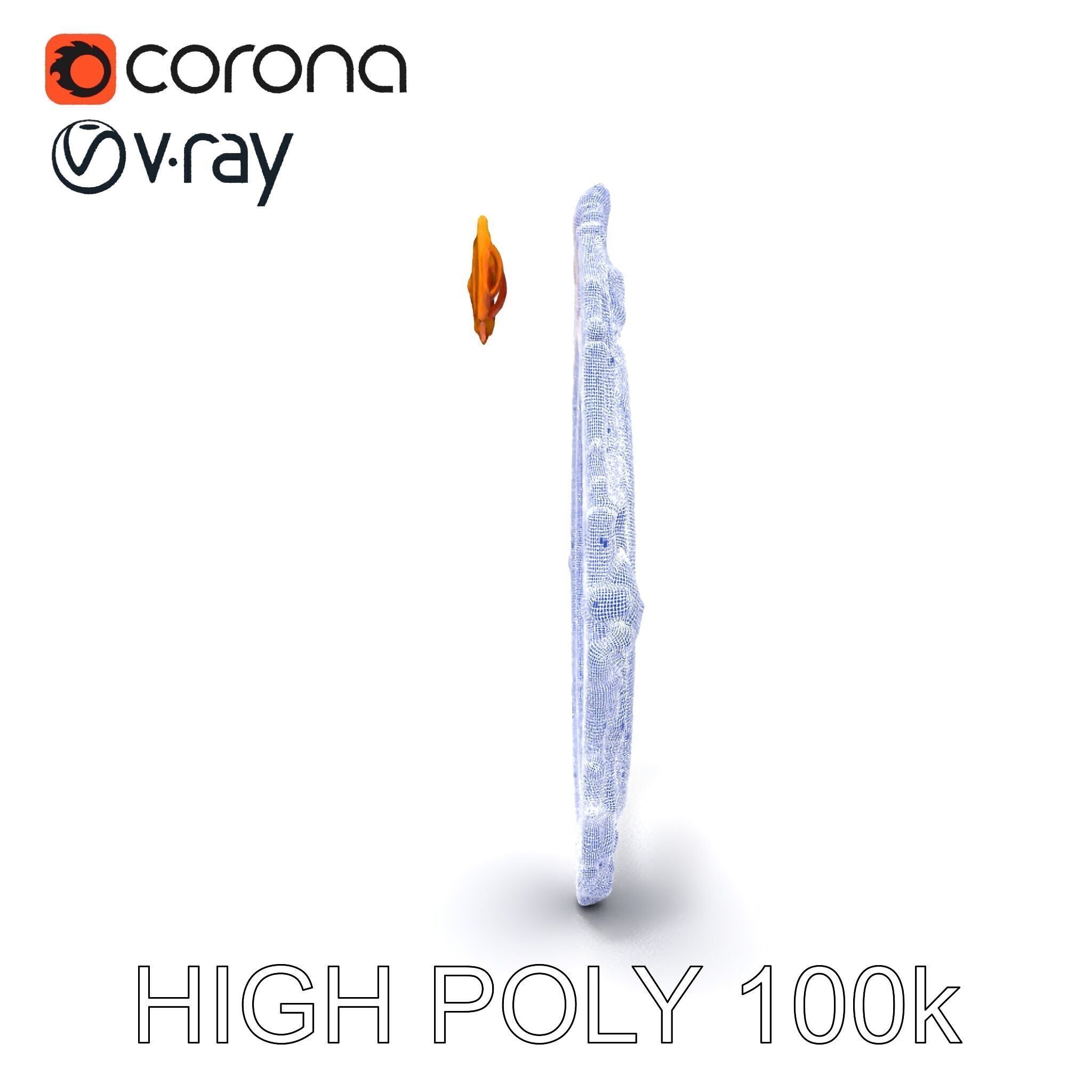 Baroque Ornate Mirror Frame D Model Pack Low-poly 3D model_35