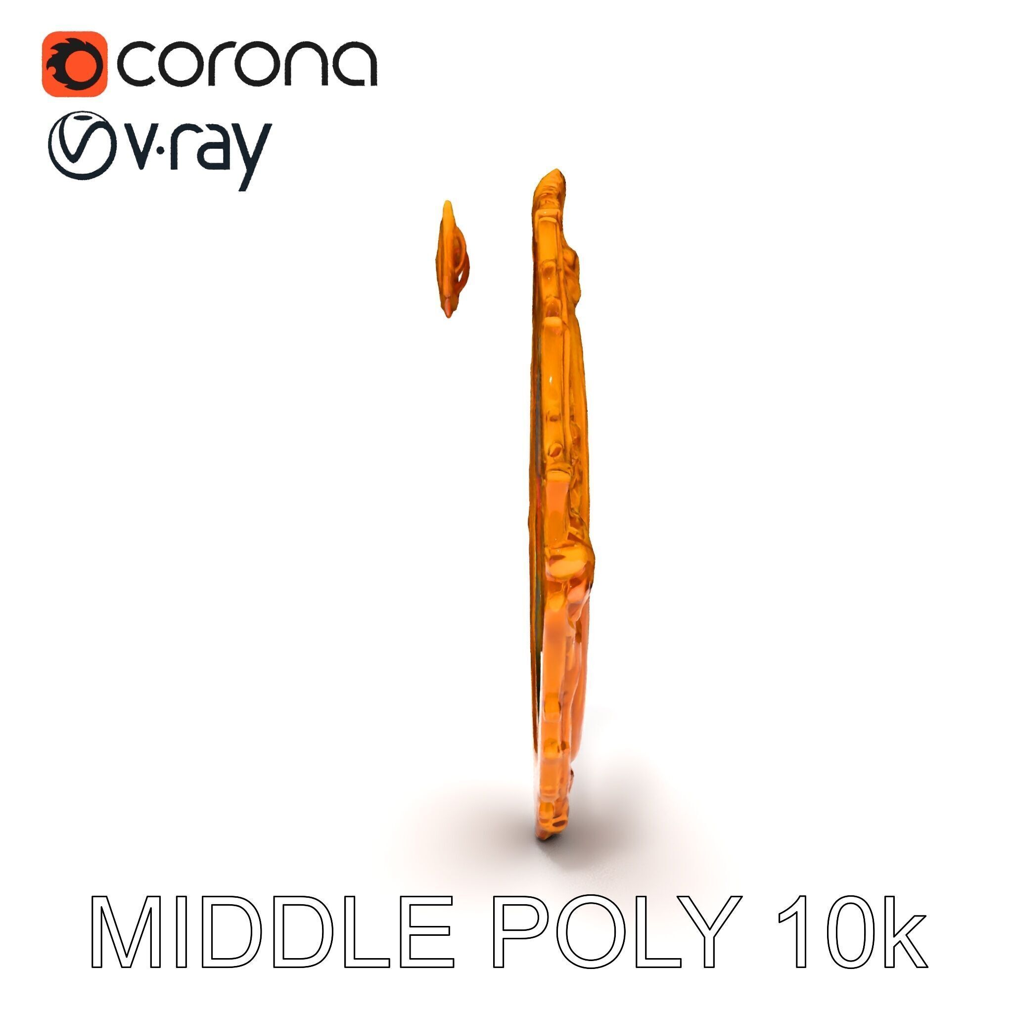 Baroque Ornate Mirror Frame D Model Pack Low-poly 3D model_14