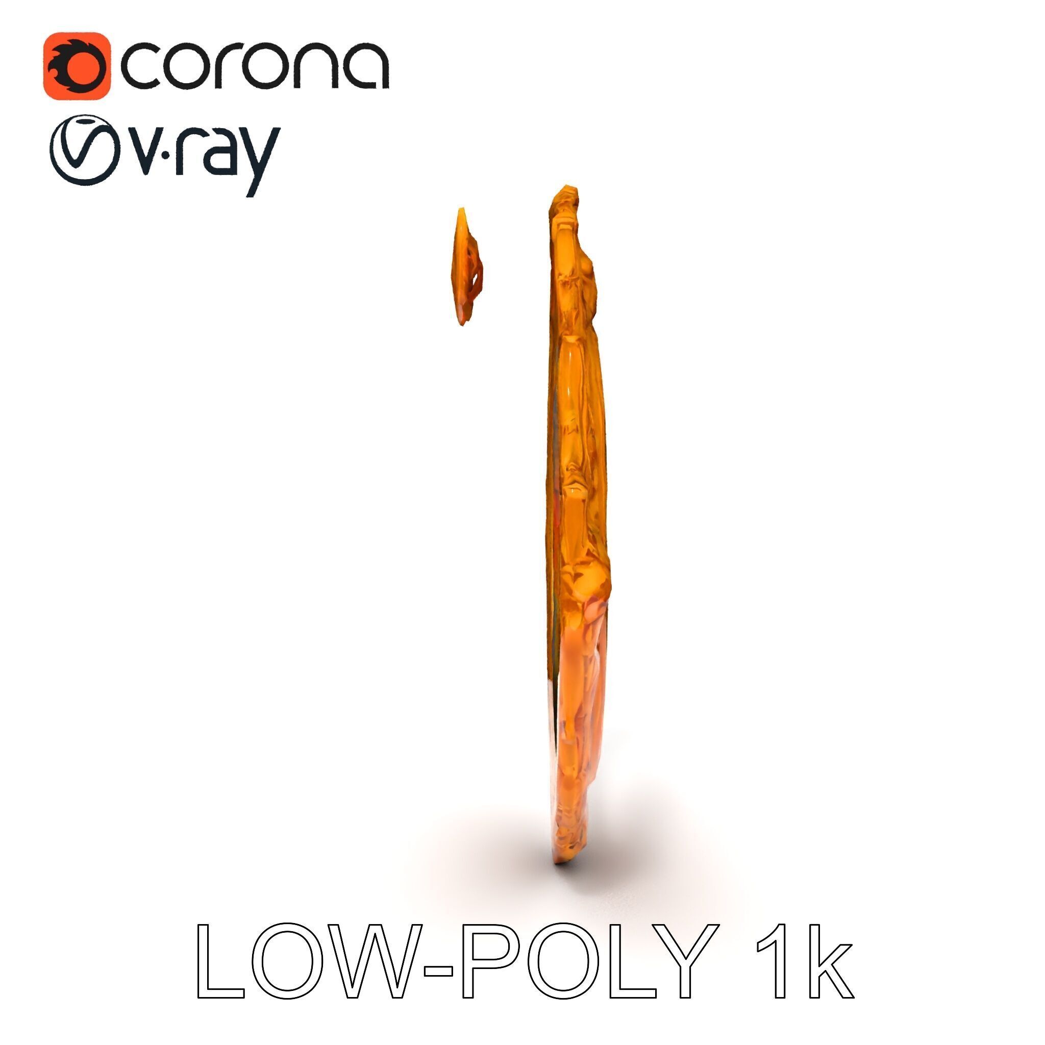 Baroque Ornate Mirror Frame D Model Pack Low-poly 3D model_7