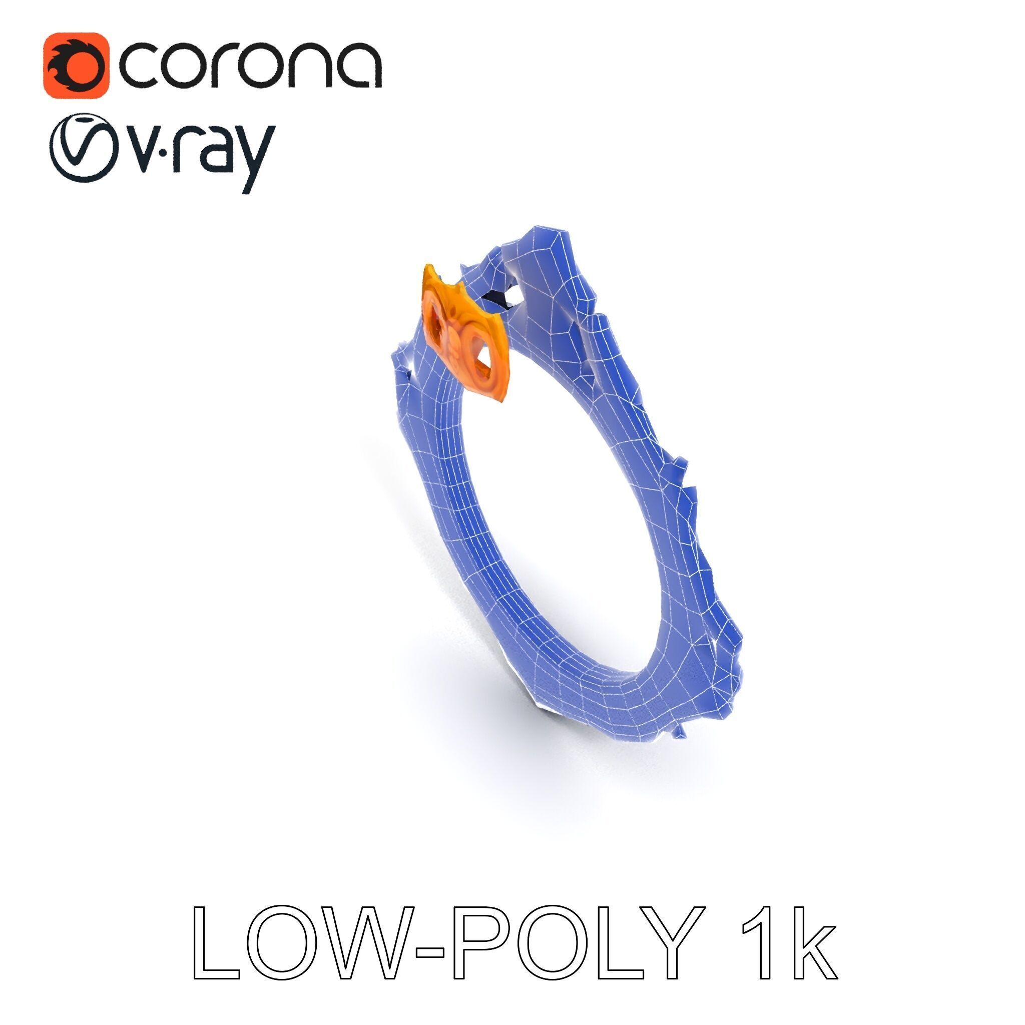 Baroque Ornate Mirror Frame D Model Pack Low-poly 3D model_23