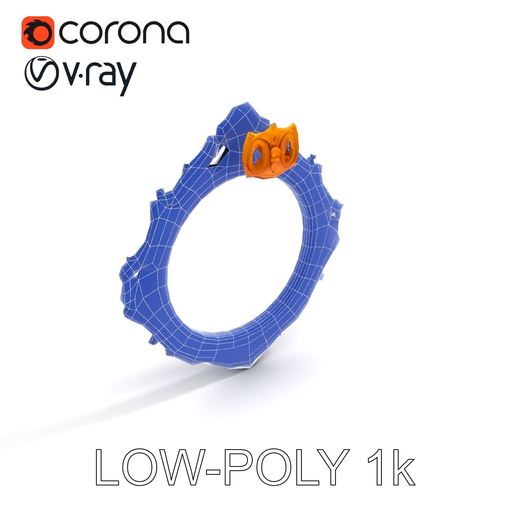 Baroque Ornate Mirror Frame D Model Pack Low-poly 3D model_28