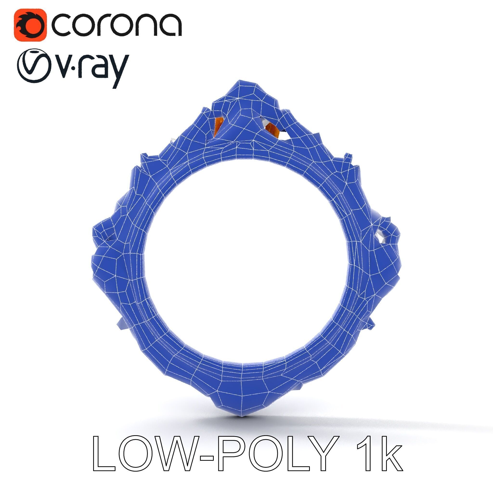 Baroque Ornate Mirror Frame D Model Pack Low-poly 3D model_25