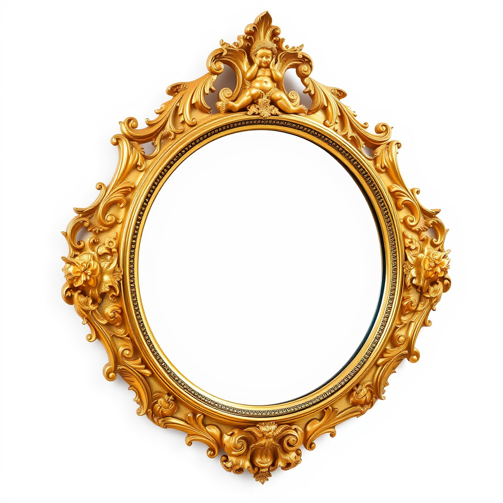 Baroque Ornate Mirror Frame D Model Pack Low-poly 3D model_4