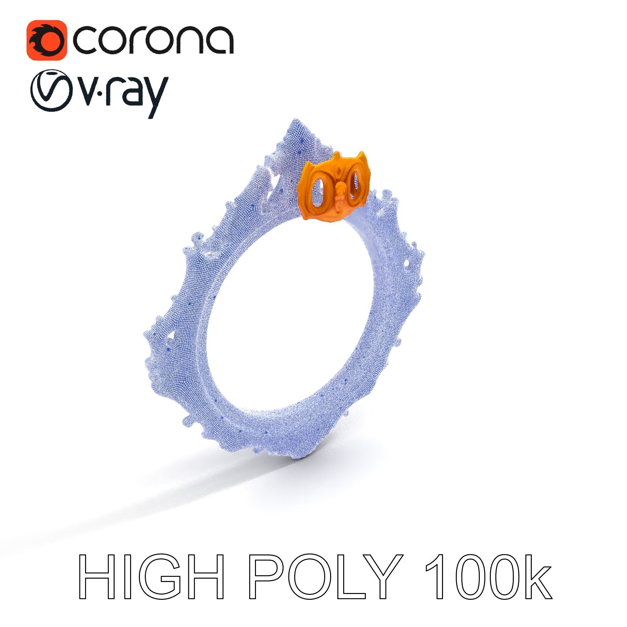 Baroque Ornate Mirror Frame D Model Pack Low-poly 3D model_13