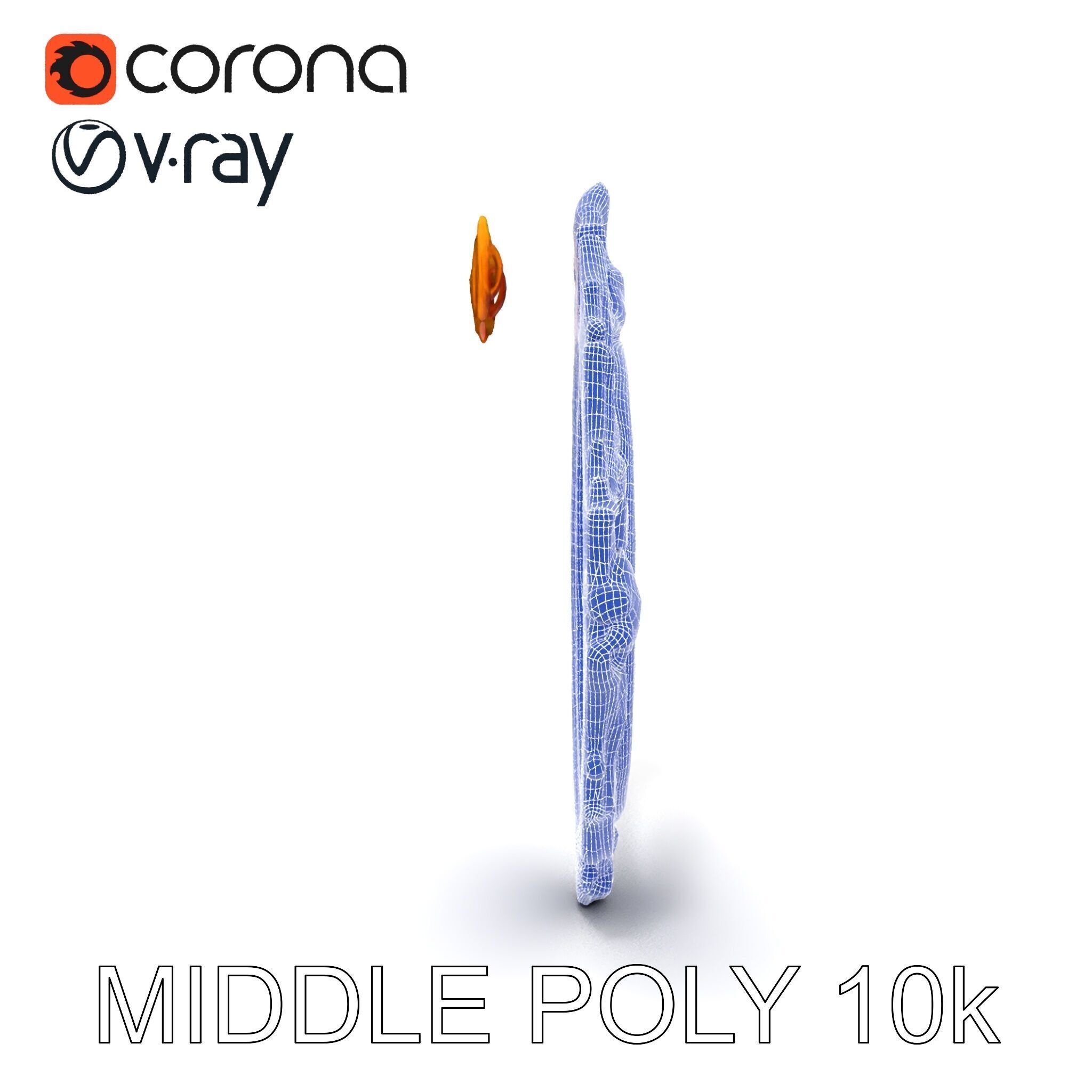 Baroque Ornate Mirror Frame D Model Pack Low-poly 3D model_11