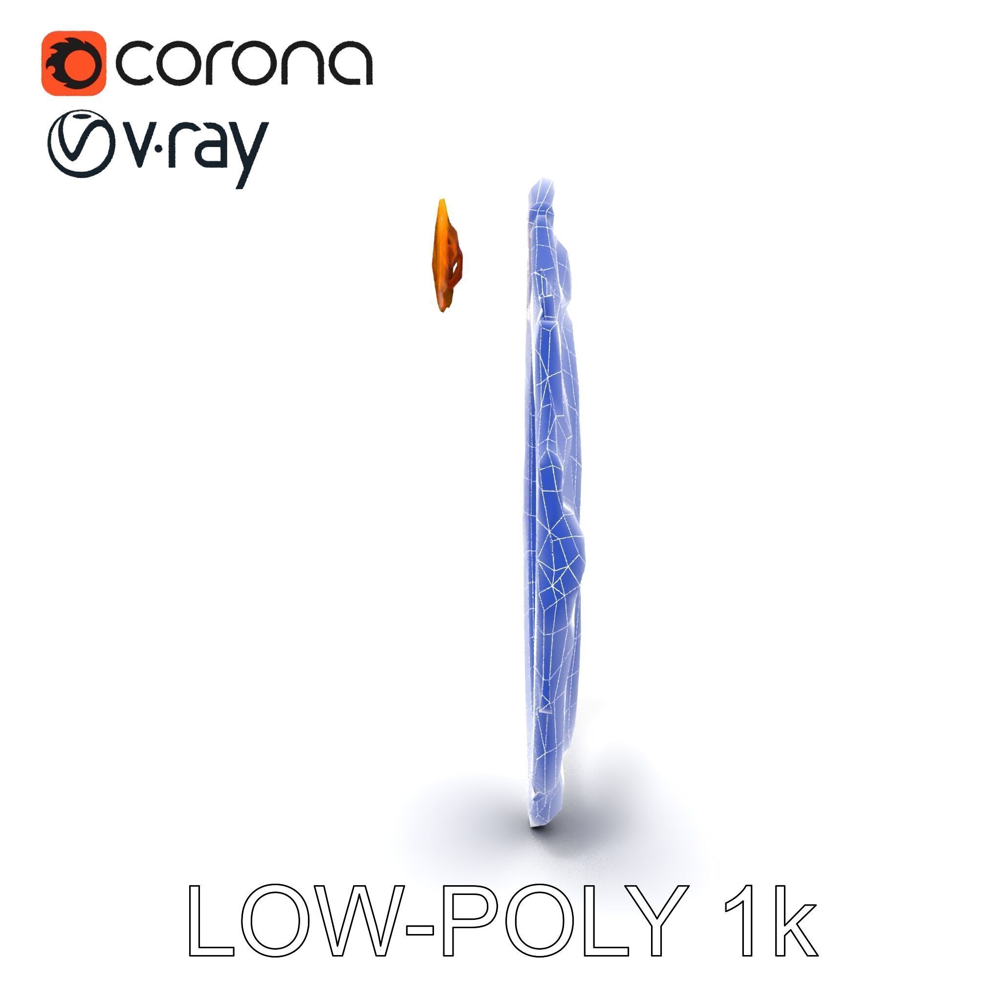 Baroque Ornate Mirror Frame D Model Pack Low-poly 3D model_9