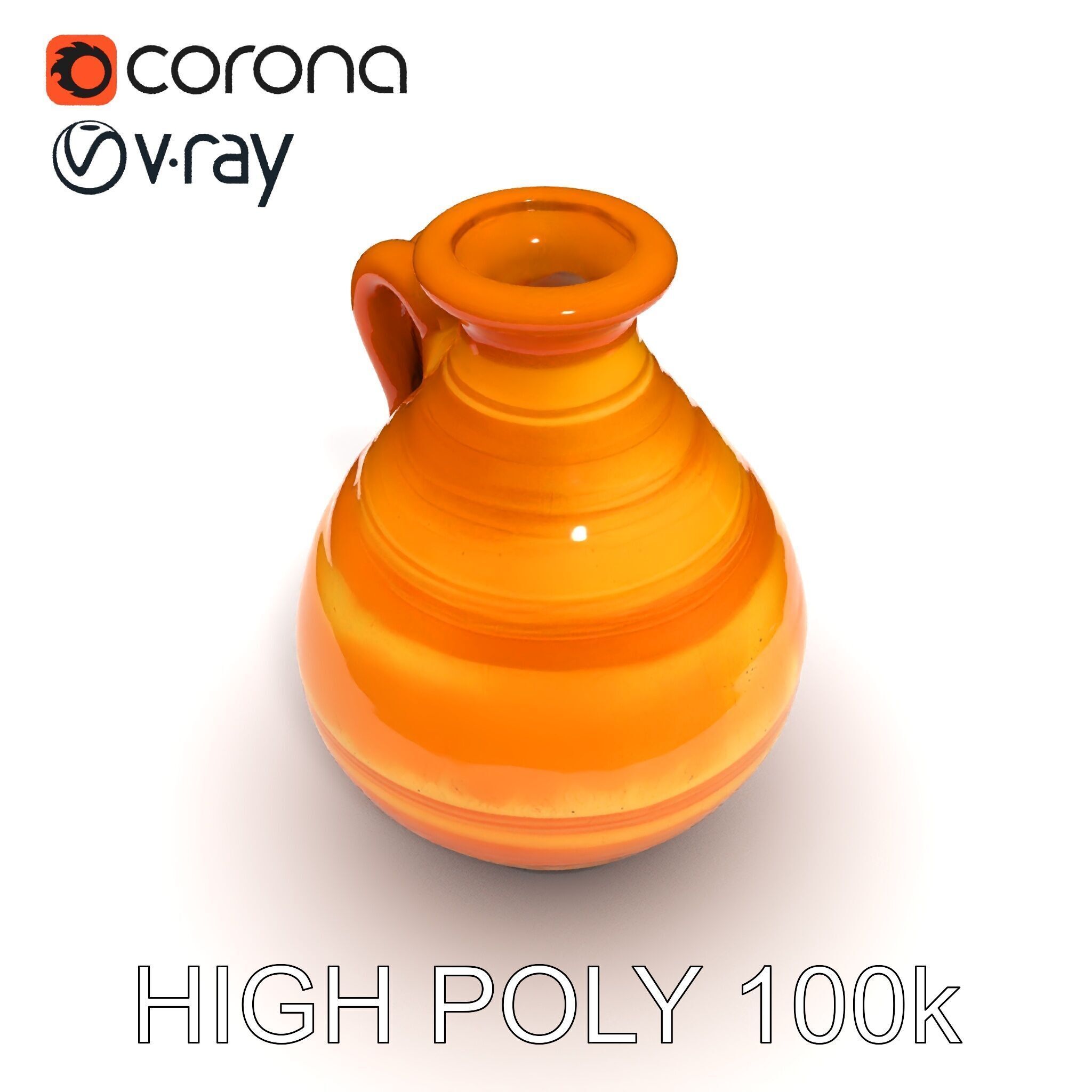 Rustic Clay Pitcher Model Pack Low-poly 3D model_22