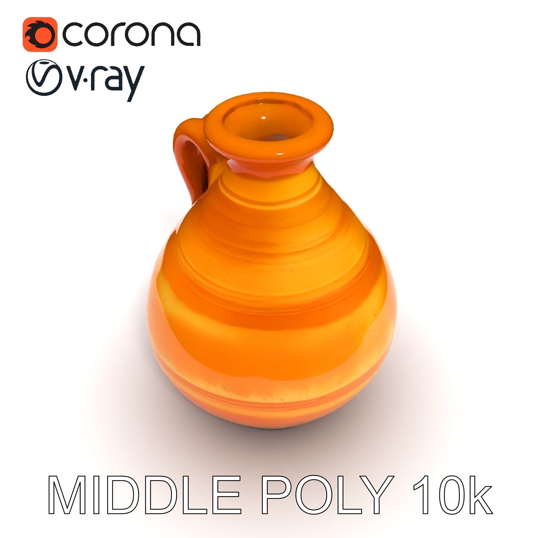 Rustic Clay Pitcher Model Pack Low-poly 3D model_20